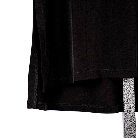 Clara Sun Woo Women's Tunic Top Size XS Black V-Neck Ladder Sleeve Minimalist - Picture 4 of 6